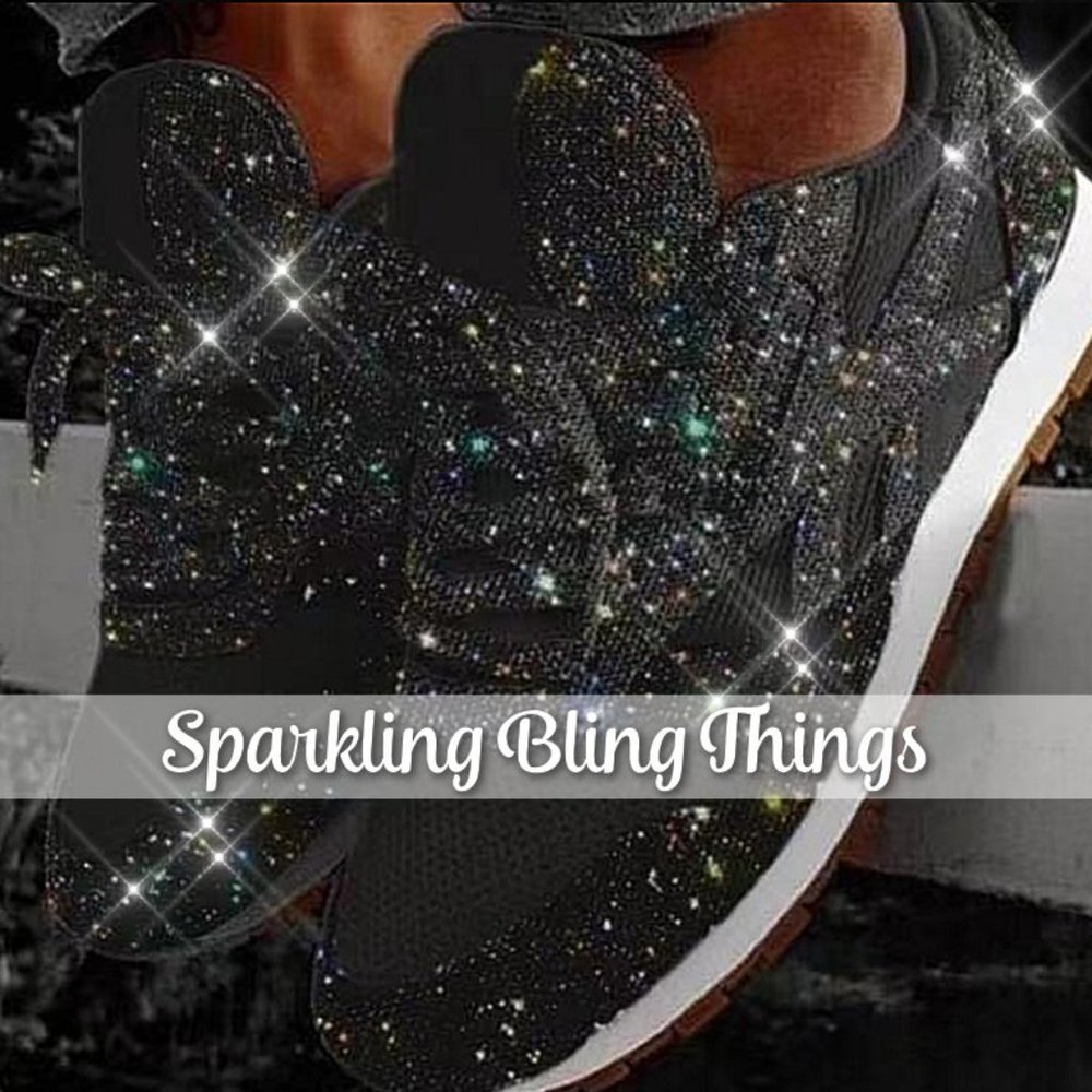 NEW Sparkling Bling Glitter Sneakers Athletic Sports Shoes Silver + Free… - Picture 1 of 12